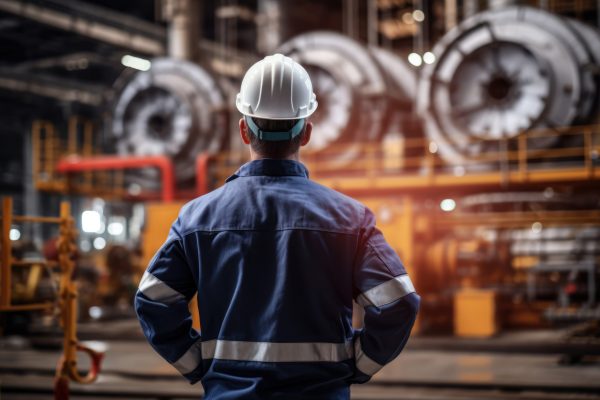 Worker In The Background Watch Manufacturing Plant. Design Considerations For Watch Manufacturing Plant, Worker Safety In Watch Making, Maintenance Practices For Watch Making Machinery
