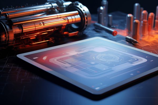 Maschinenbau, 3D Konstruktion, technische Zeichnungen, tablet